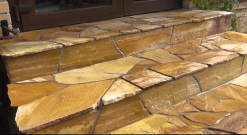 Плитняк златолит жёлтый золотистый для отмостки купить в Тамбовской области